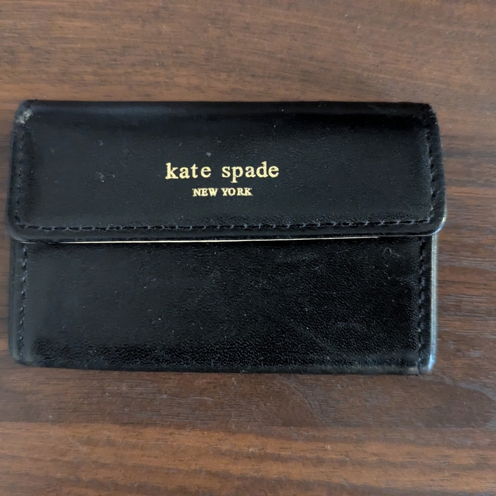 Kate Spade Black Leather Business Card Holder